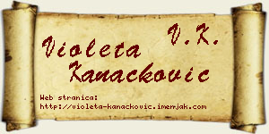 Violeta Kanačković vizit kartica